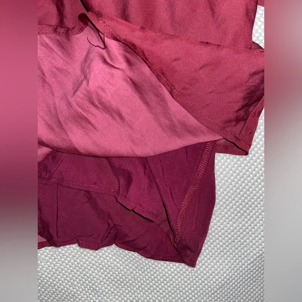 BLUSH burgundy Deep V‎ neckline romper dress size medium - Picture 11 of 16